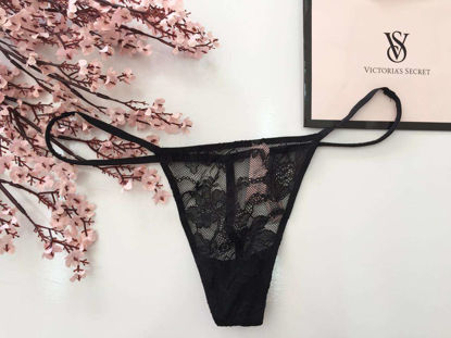 Imagen de Victoria's Secret  Pantie de Hilo Negro Lentejuelas  M.